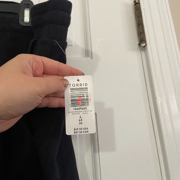 NWT Torrid Everyday Fleece Mid-Rise Sweatpants Tie Dye Orange / Black - Picture 8 of 9